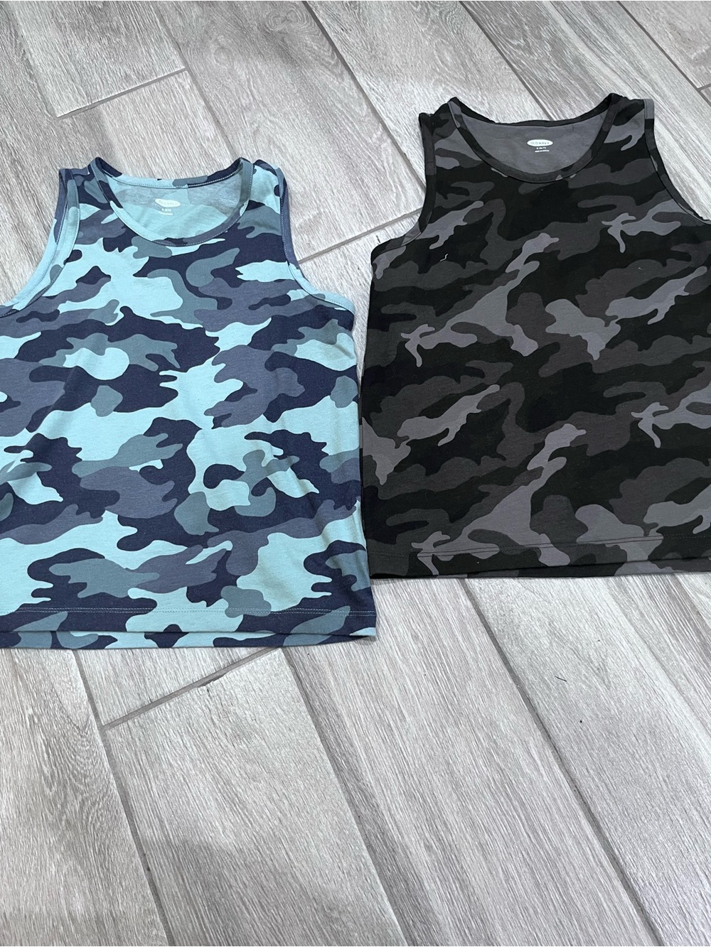 Old Navy Blue & Black Camo Tank Tops - 2 Pack